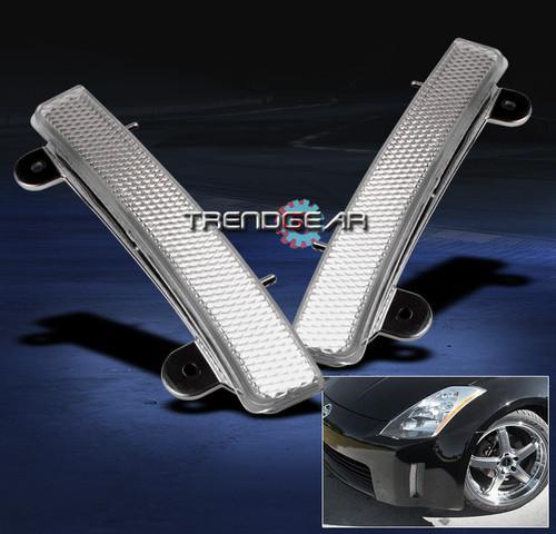 03-05 nissan 350z fairlady z33 front bumper side reflector lights signal chrome