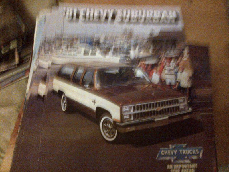 Lot of 9 1981 chevy  suburban    brochures            -