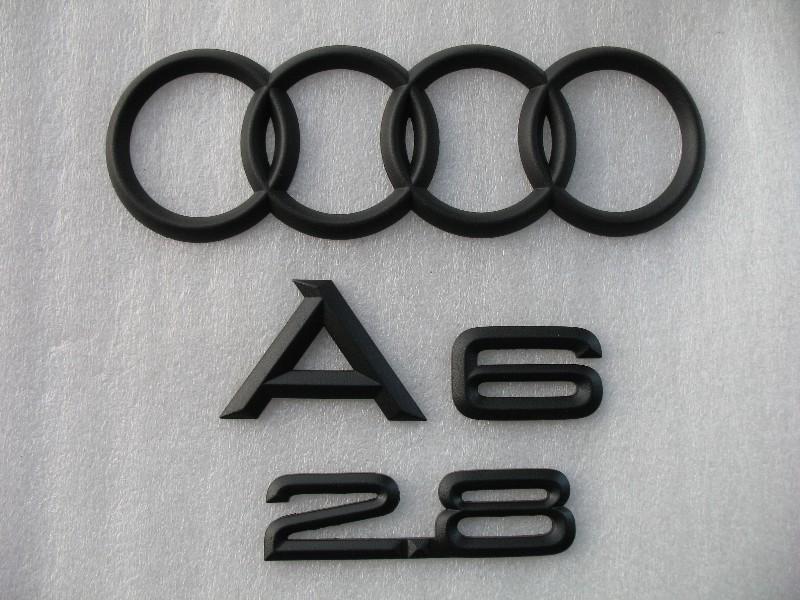 98-01 audi a6 2.8 flat matte black blackout blacked out emblem logo badge sign 