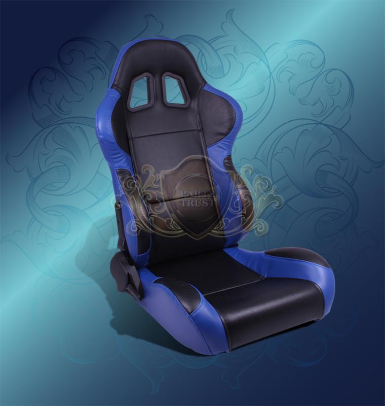 Universal blue/black turino racing bucket seat passenger right side new
