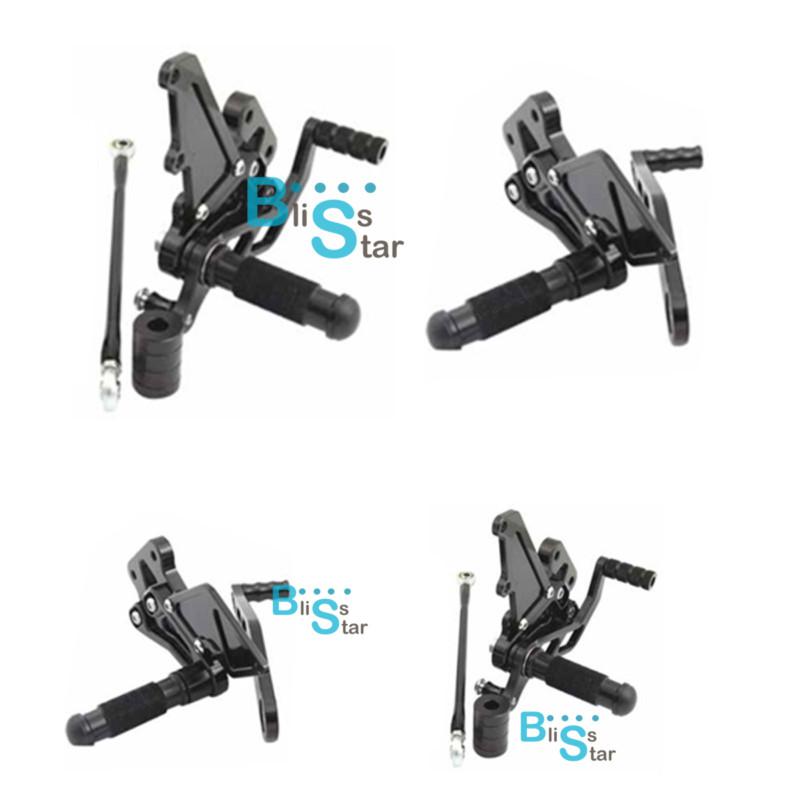 Black cnc adjustable rear sets rearsets fit suzuki gsxr600 gsxr750 2006-2010