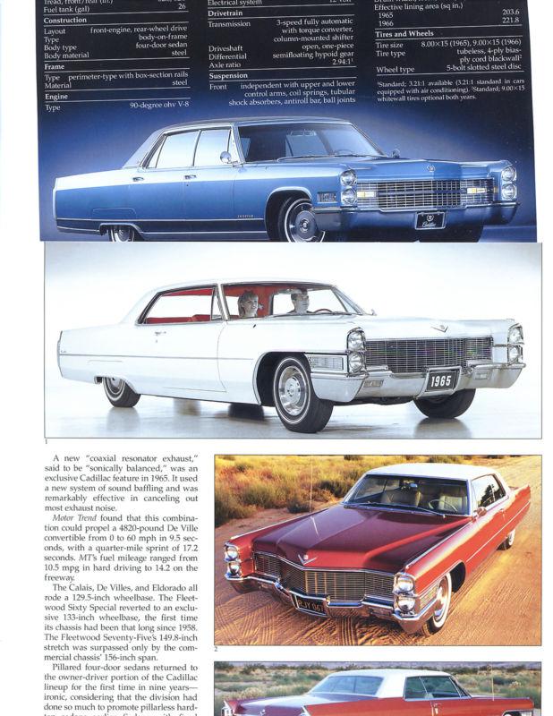 1965 - 1966  cadillac  deville 12 page color  article calais