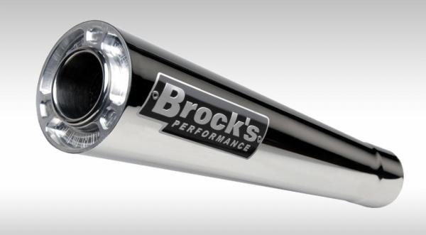 Brock performance alien head dual slip-on exhaust polished polished r606-ahsos