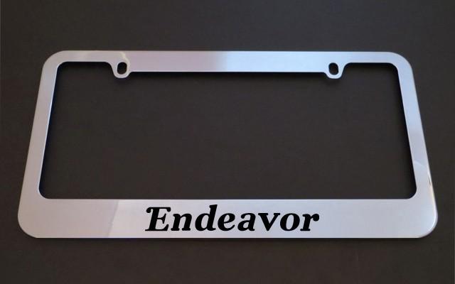 1 brand new mitsubishi endeavor chrome metal license plate frames + screw caps