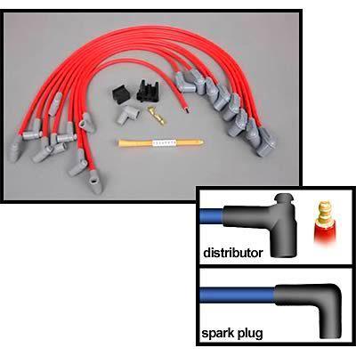 Msd spark plug wires spiral core 8.5mm red 90 deg boots chevy gmc v8 set 31359