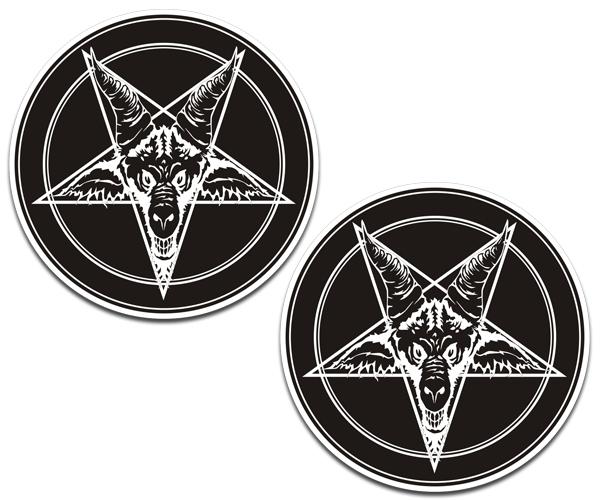 Baphomet decal set 4"x4" death metal black pentagram vinyl sticker b2 zu1