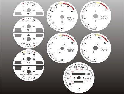 1986-1992 pontiac firebird 85 mph instrument cluster white face gauges 86-92