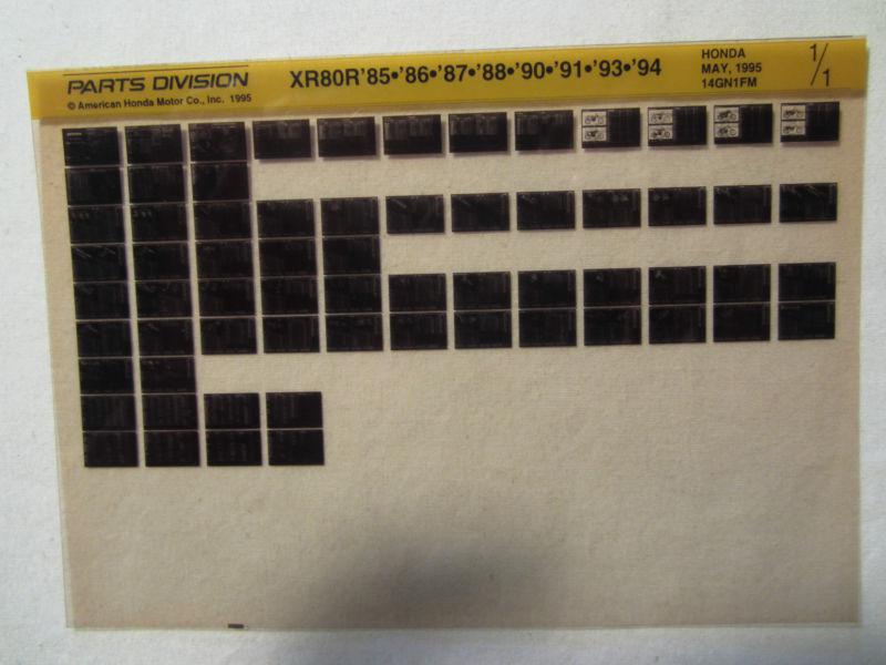 1985-1994 honda motorcycle xr80r microfiche parts catalog xr 80r  