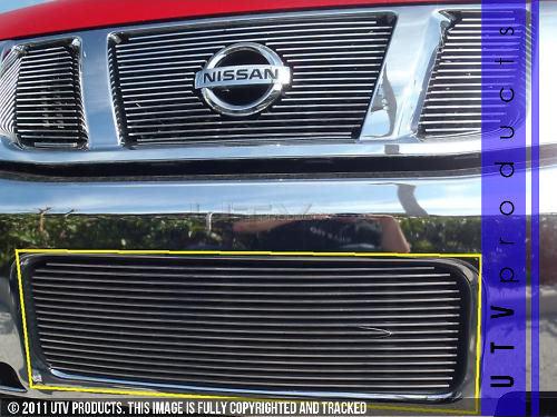 2008 2009 2010 2011 nissan titan 1pc bumper chrome billet grille kit 08 09 10 11