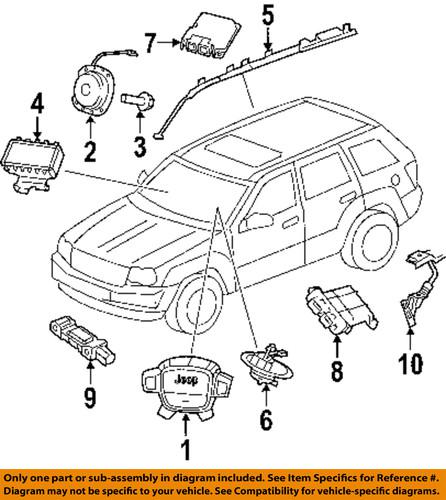 Jeep oem 55197376ac air bag-passenger air bag