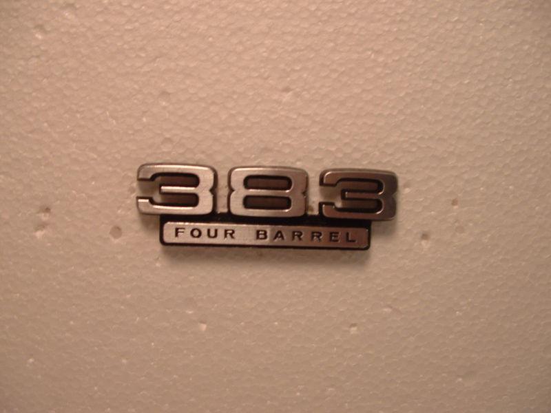 1966 dodge b-body 383 four barrel nameplates