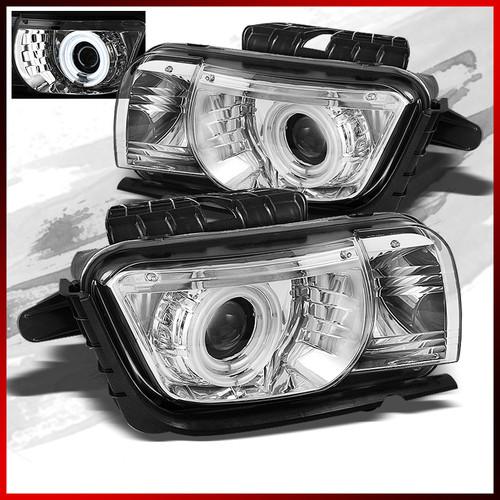 10-13 camaro chrome 2x dual-ccfl halo projector headlights front lamps upgrade