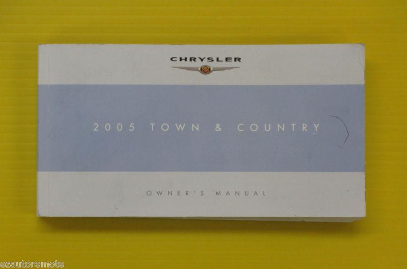 Town & country minivan 05 2005 chrysler owners owner's manual all models