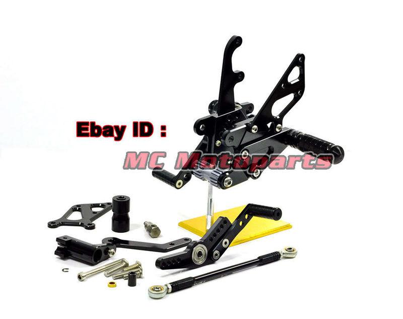 Honda black racing rearset foot pegs cbr1000rr 08 09 10 11 2010 2011 abs us