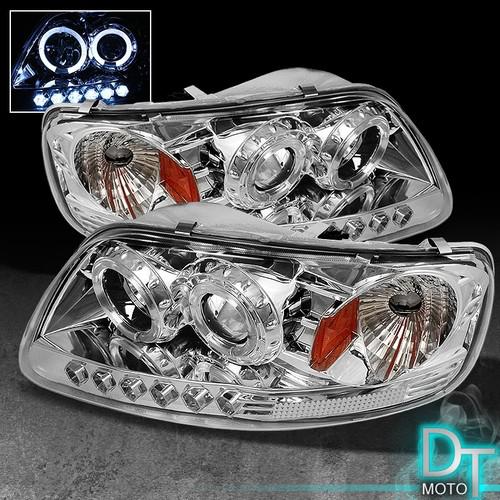 97-03 f150 expedition dual halo projector led headlights lamps lights left+right