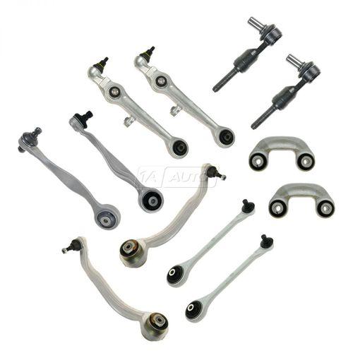 Front suspension kit control arm tie rod sway bar link set of 12 for audi a8 s8