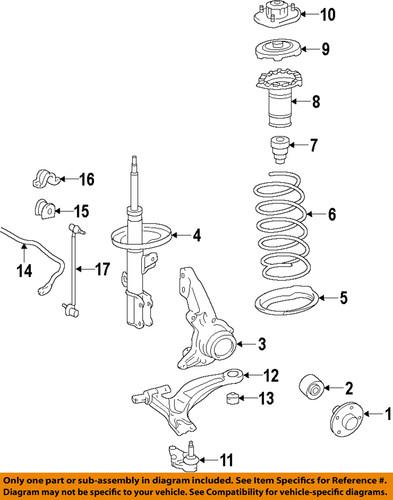 Honda oem 51611-tr0-a22 front strut assembly