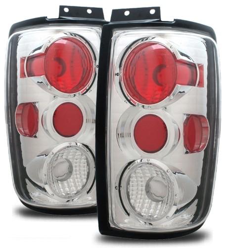 97-02 ford expedition clear chrome altezza tail lights rear brake lamps housings