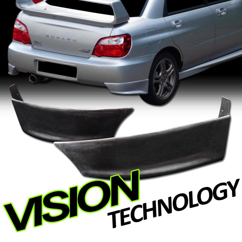 02-07 impreza wrx 4d/4dr sedan sti type pu add-on rear bumper lip caps body kit