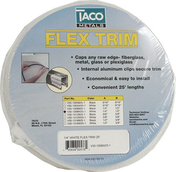 Taco trim flex white 1/2nx25f v30-1008w25-1