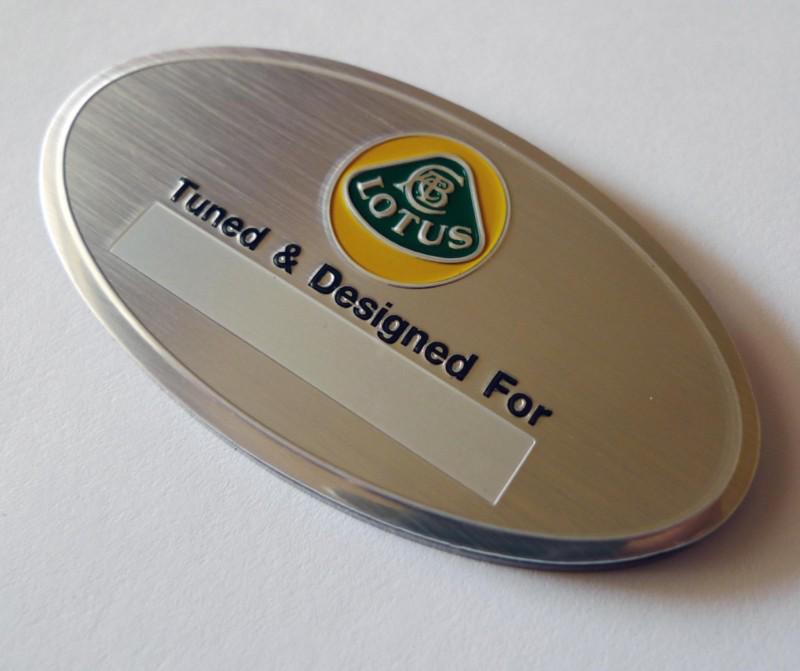 Personal name badge with free engraving for lotus elan esprit europa elise