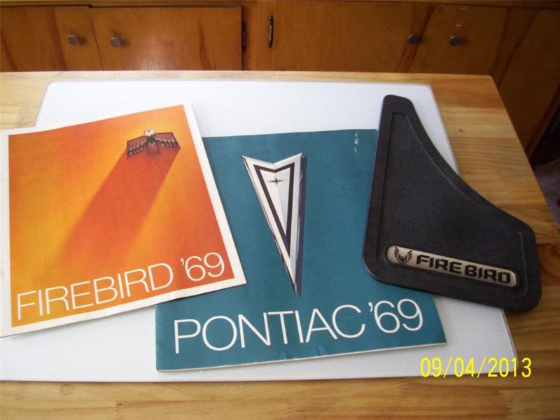 Firebird mudflap and original 1969 pontiac & 1969 firebird dealership brochures