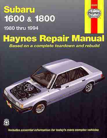 Subaru 1600 1800 repair shop manual 1980 1981 1982 1983 1984 1985 1986 1987 1988