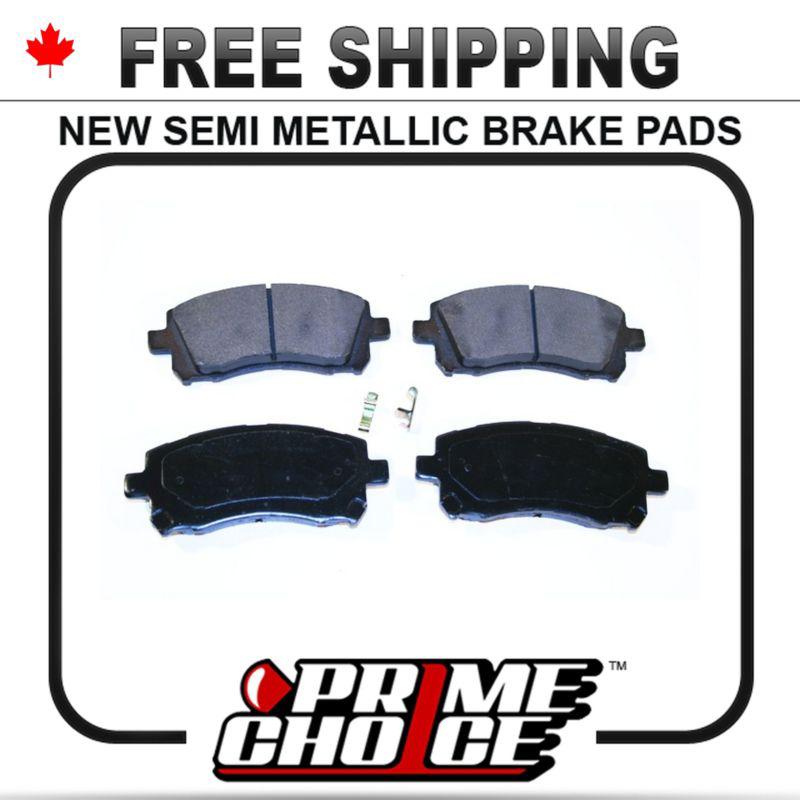 New premium complete set of front metallic disc brake pads with shims