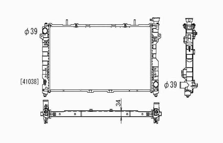 Replacement radiator 05-07 dodge caravan chrysler town & country auto 3.3 3.8 v6