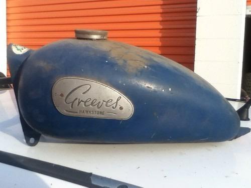 Greeves hawkstone gas tank w/ badges