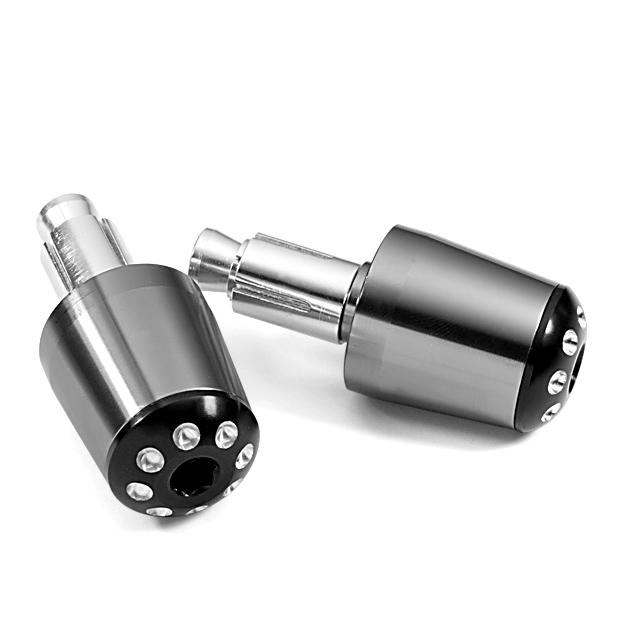 2 pcs gray diamond 7/8" rear handle grips bar end plugs motorcycle universal fit