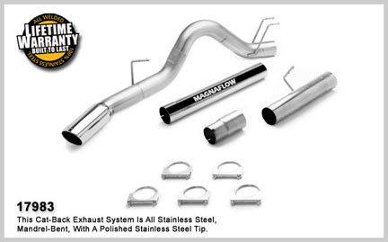 Magnaflow pro series stainless exhaust 08-10 6.4 ford 4" dpf-back 5" tip