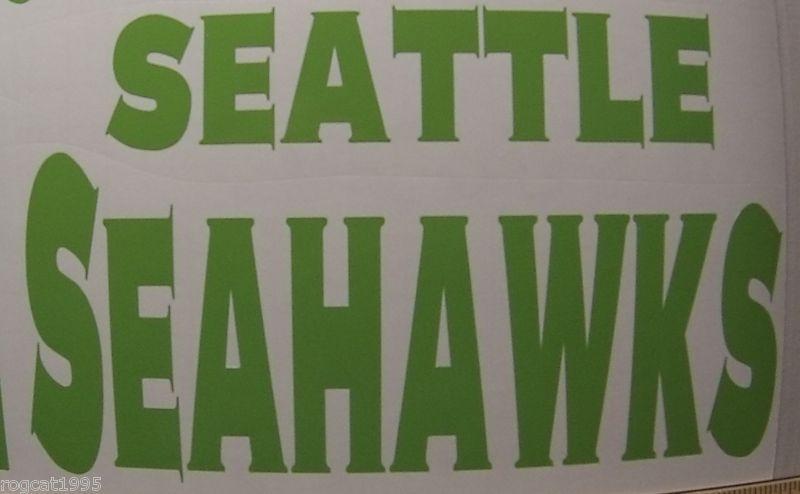 Seattle seahawks lime green vinyl die cut decal sticker russell wilson lynch