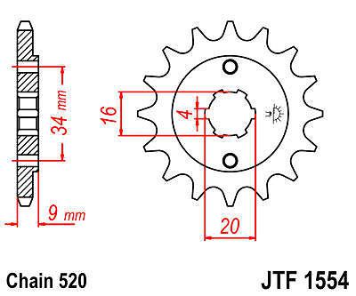 Jt sprocket front 14t chromoly steel hyosung gv250 efi 2011-2012