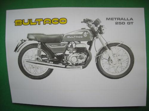 Bultaco metralla gt, photocopy factory sales brochure 