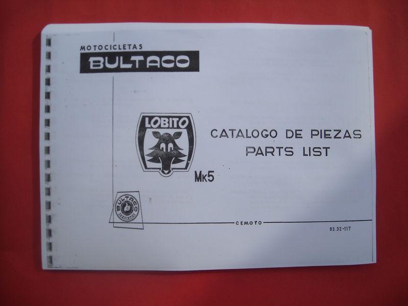 Bultaco lobito mk5, 125-175 cc, spare-parts list, copy of the original a4