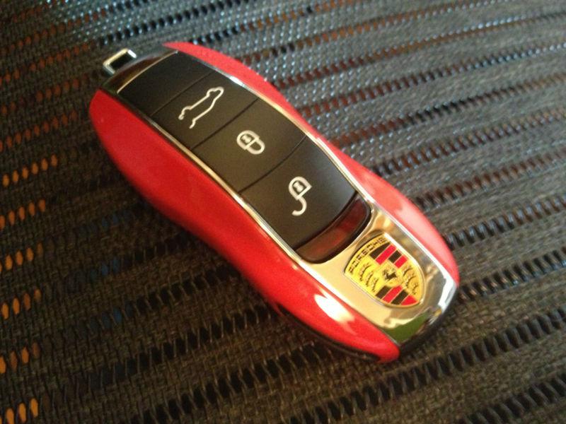 Red painted car fob remote key case casing housing cover replacement porsche