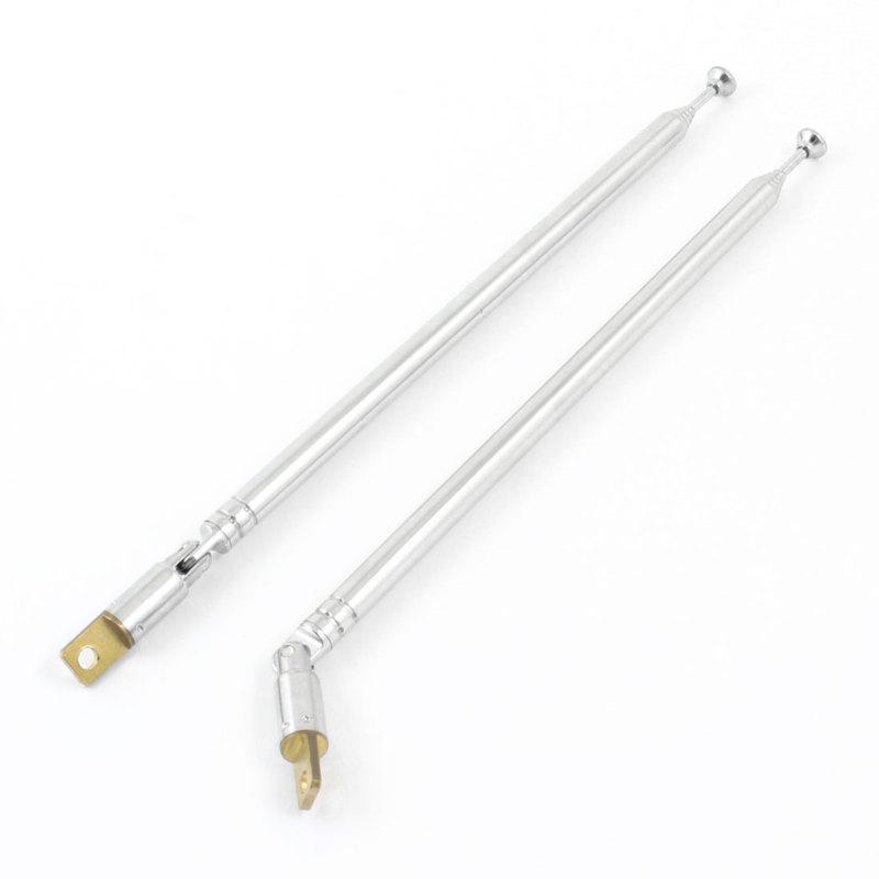 60cm long tv radio 6 sections rod telescopic antenna aerial for auto car 2pcs