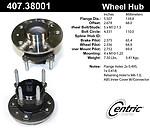 Centric parts 407.38001 rear hub assembly