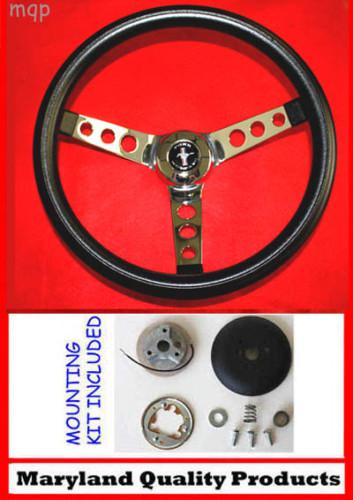 New! 1965-1969 ford mustang grant steering wheel black 13.5"