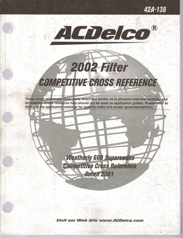 2002 ac delco filter competitive cross ref catalog original excellent condition