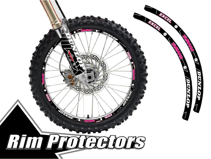 10 & 10 inch dirtbike rim protectors 10" wheel decals dirt bike tape graphics yp