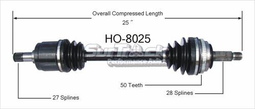 Surtrack perf axles ho-8025 cv half-shaft assembly-new cv axle shaft