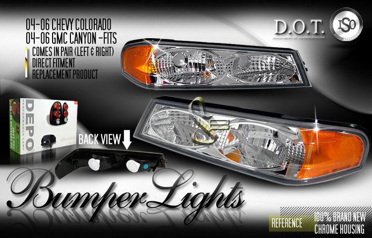 Depo pair chrome twin eyes park signal lights 04-06 05 chevy gmc colorado canyon