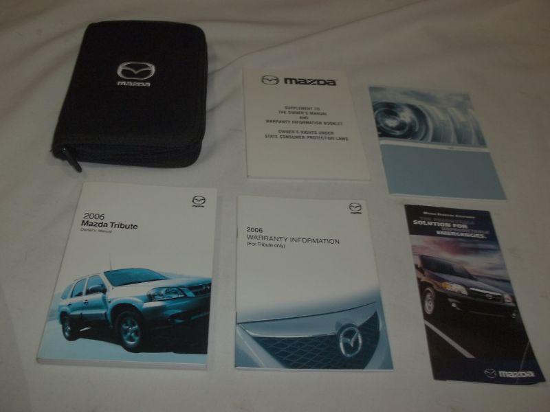 2006 mazda tribute owner's manual 6/pc.set & black mazda zippered factory case