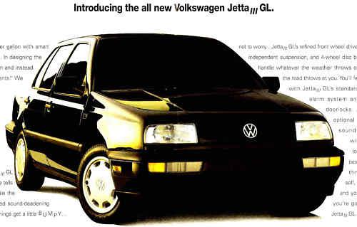 1993 volkswagen jetta iii gl & golf iii gl brochure-vw