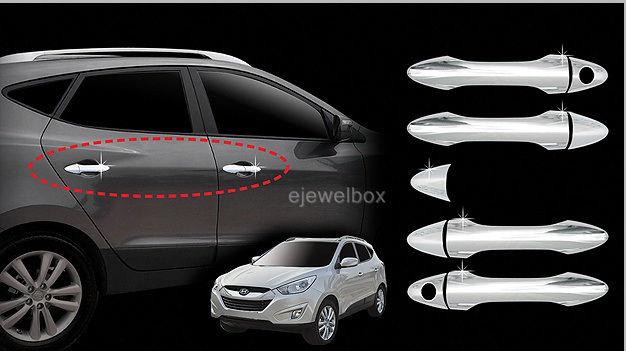 Chrome door handle cover moulding set b808 for 2011 - 2013 hyundai tucson ix