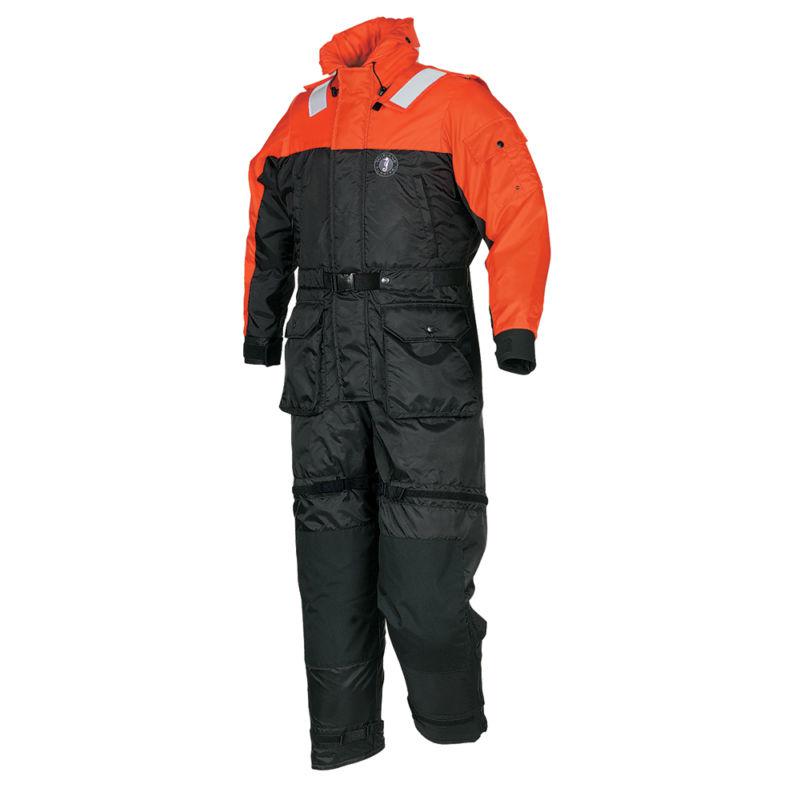 Mustang deluxe anti - exposure coverall & worksuit - lg ms2175-l-or/bk