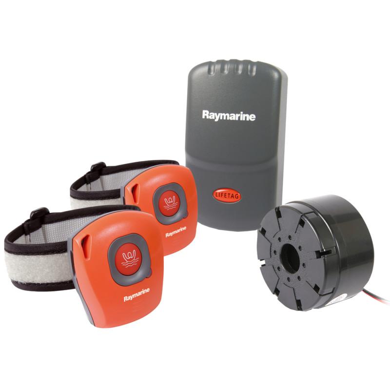 Raymarine life tag wireless man overboard system w/base station & 2 life tags e1