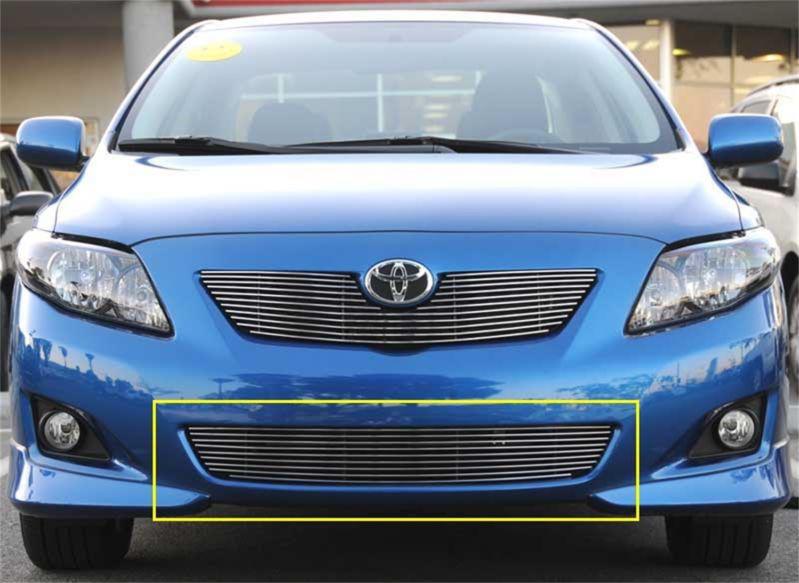 2008 - 2010 toyota corolla 1pc chrome bumper billet grille kit